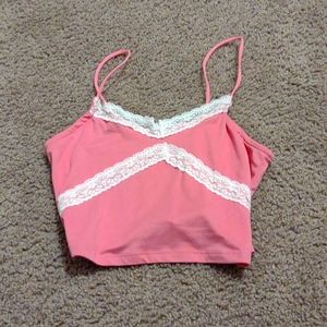 Pink lace cami